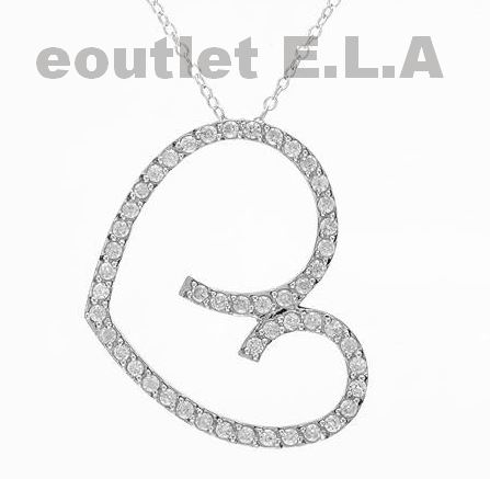 4.9ct CZ HEART SOLID SILVER NECKLACE